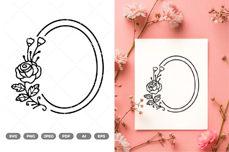 Floral Frame SVG & Clipart