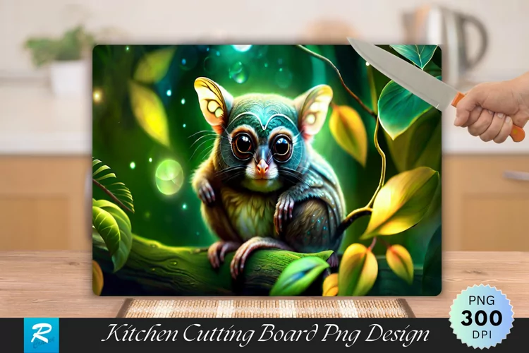 Tarsier Cutting Board Sublimation Design