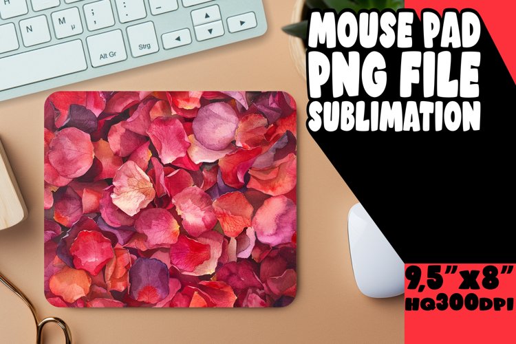 Design Mouse Pad Colorful Flower Pattern PNG