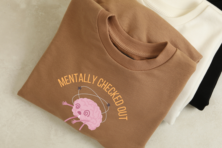 Mentally Checked Out Brain SVG PNG Design | Funny Overwhelme