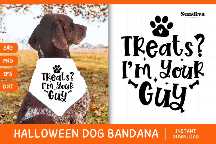 Funny Halloween Dog Bandana Quote SVG | Im Your Guy