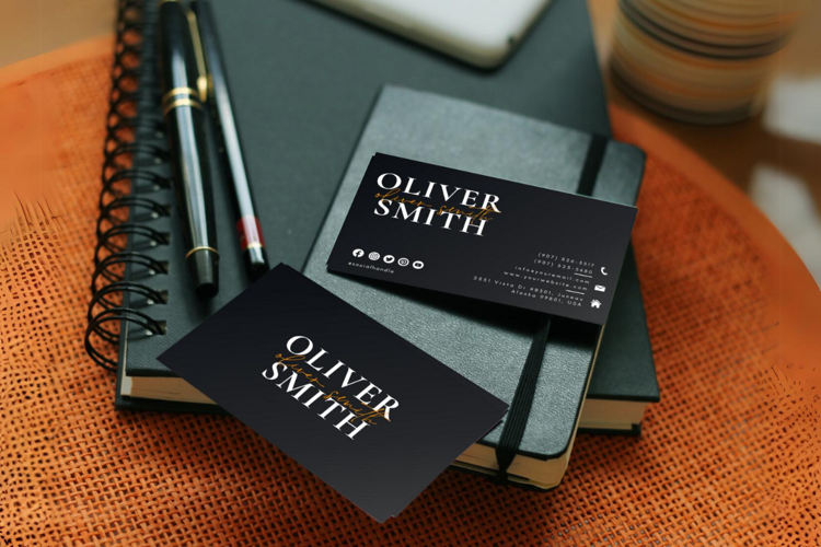 Canva | Modern Black Business Card Template