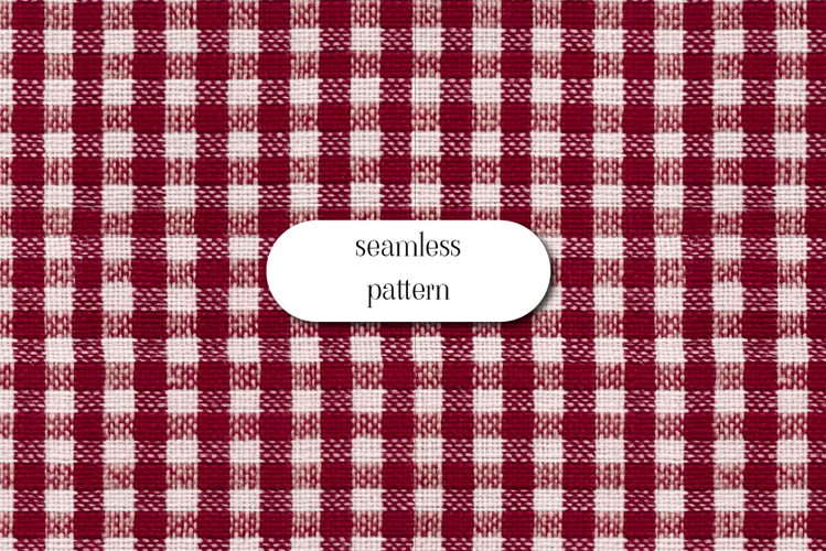 Red Gingham Check Seamless Pattern Digital Paper