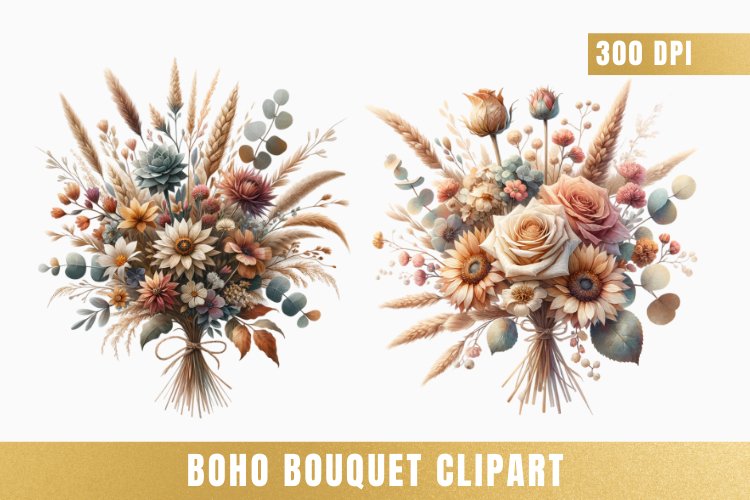 Boho Flowers Clipart Image 20