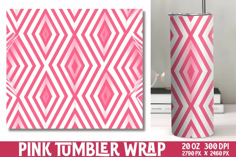 Pink Digital Paper Tumbler Wrap