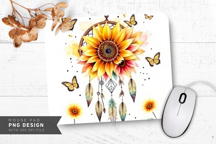 Lush Sunflower Bouquet Mouse Pad PNG Design