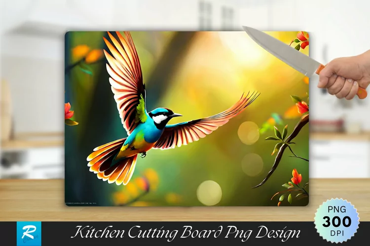 Beautiful Bird Cutting Board Sublimation Design