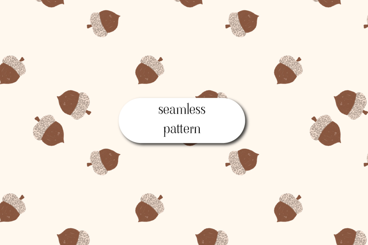 Minimal Acorn Seamless Pattern for Cozy Autumn Projects