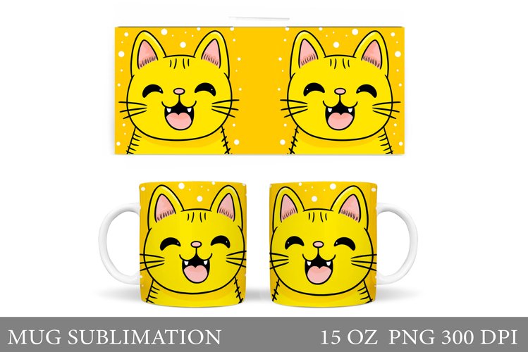 Cute Cat Mug Sublimation. Funny Cat Mug Design example image 1
