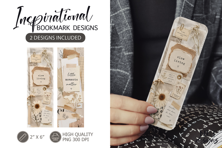 Beige floral Bookmark Designs Aesthetic cottagecore collage