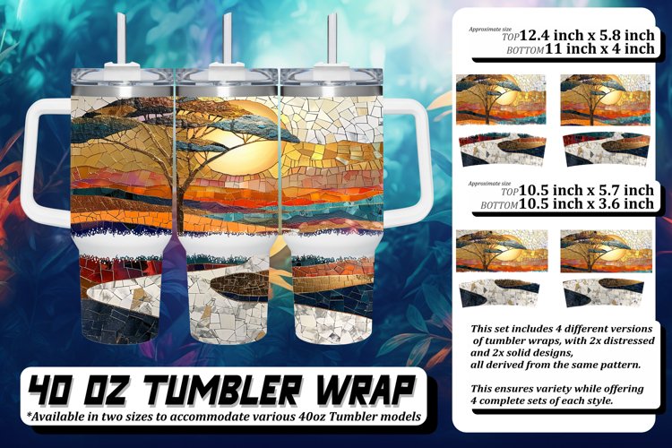 Shimmering Mozaic Tumbler Wrap: Spring Sublimation