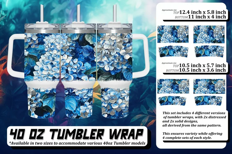 3D Flower Pattern Tumbler Art