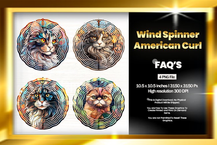 American Curl Wind Spinner Sublimation - 04 Variations example image 1