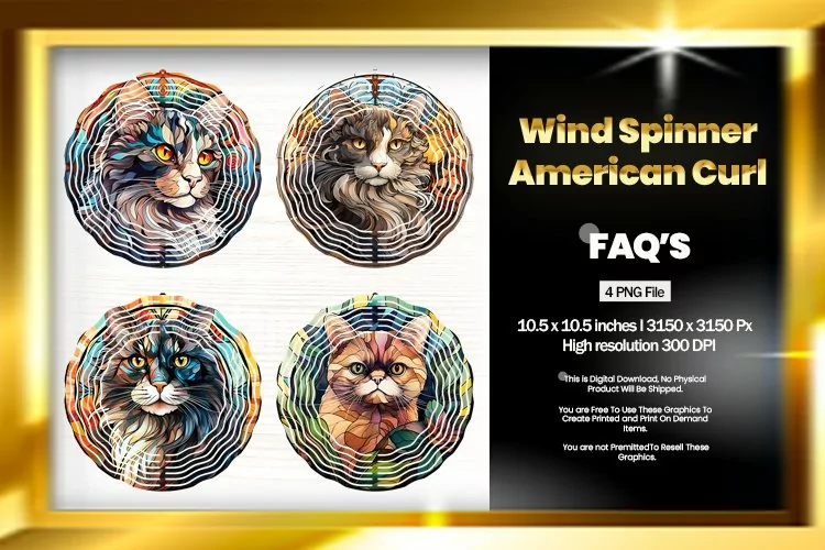 American Curl Wind Spinner Sublimation - 04 Variations