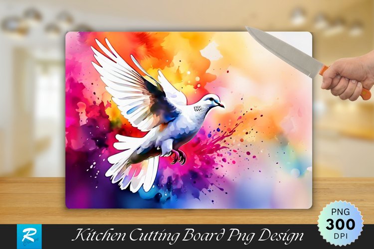White Dove Cutting Board Sublimation Design