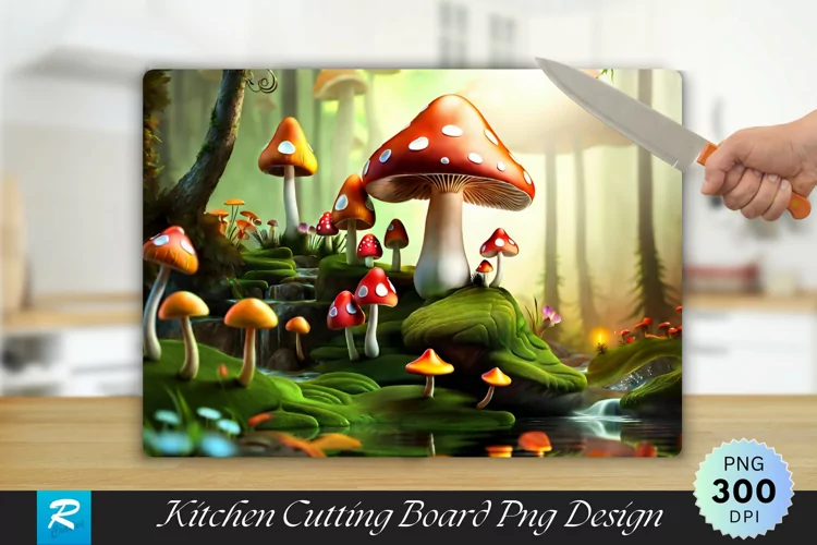 3D Scene Cutting Board Sublimation Design