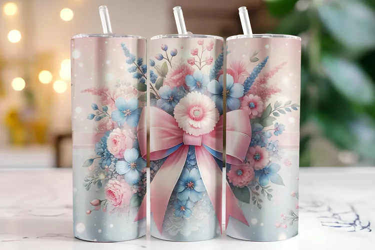 Flowers Tumbler Wrap | Sublimation | Tumblers