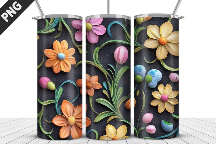 Easter Flower Tumbler Wrap| Bunny Tumbler Wrap Design