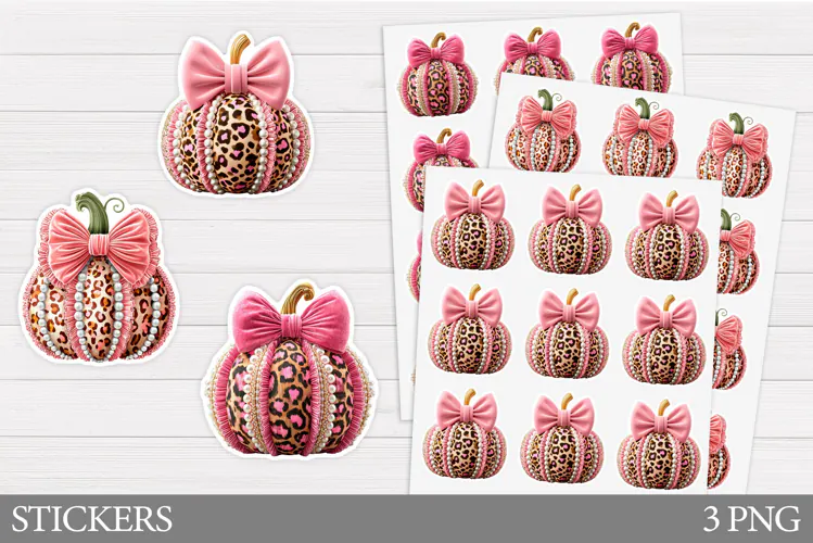 Pumpkin Sticker Printable. Pumpkin Bow Sticker Design