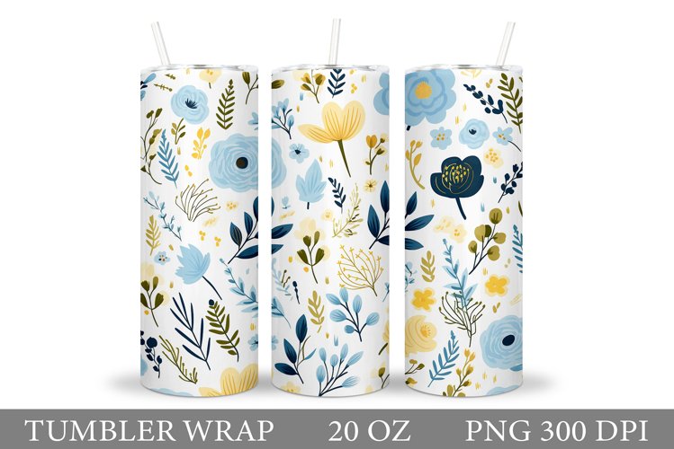 Floral Tumbler Design. Flowers Tumbler Sublimation