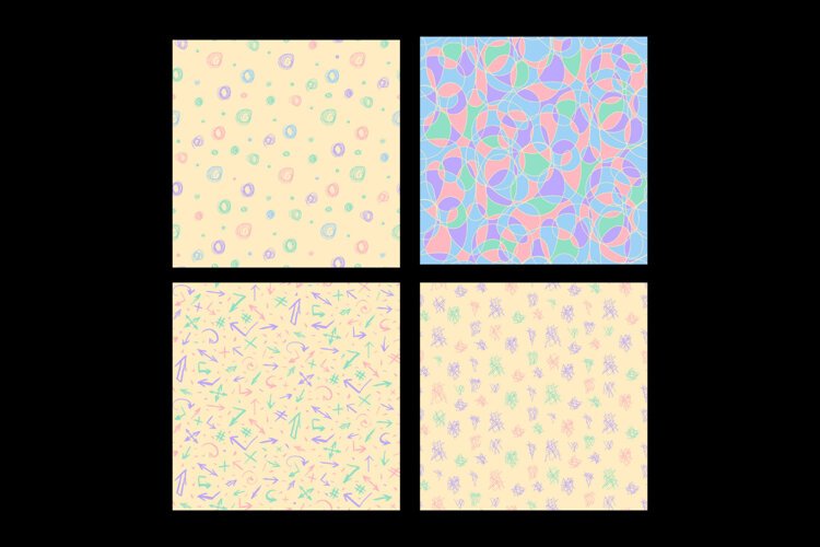 Confetti Scribbles 4 Pastel Seamless Patterns example image 1