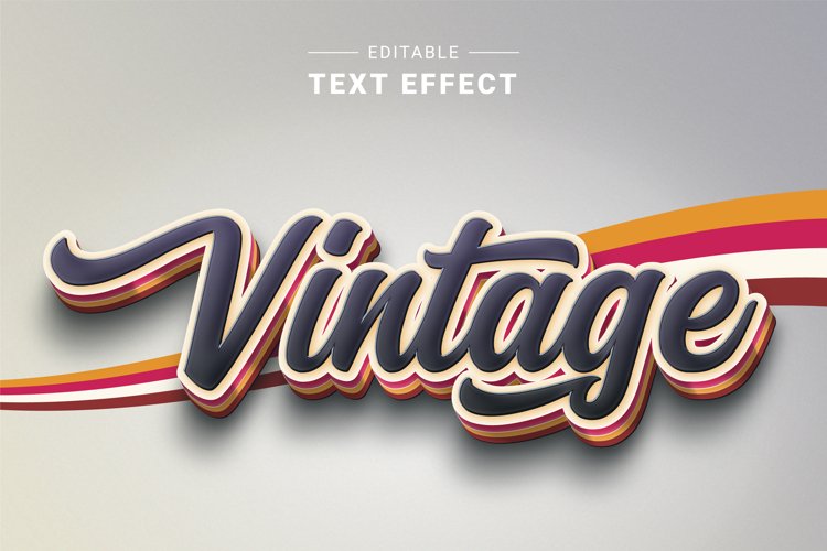 Editable Text Effect for Illustrator. Vector Graphic styles