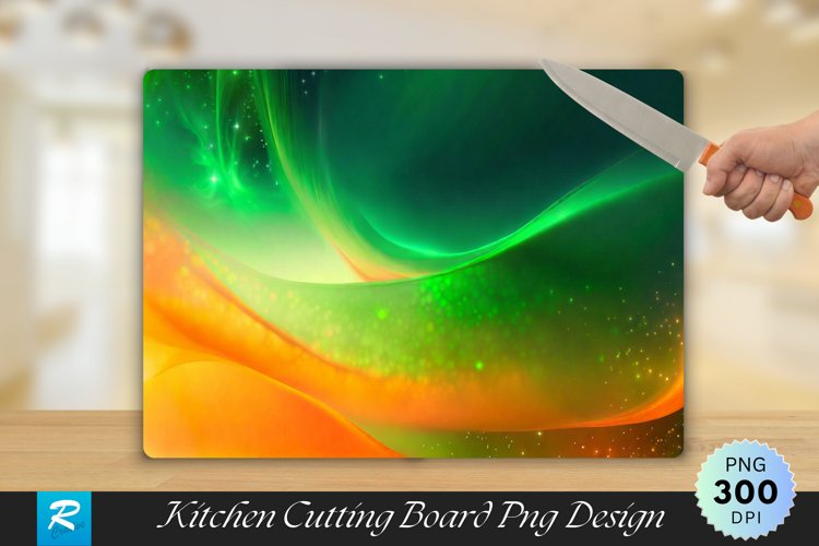 Green And Orange Cutting Board Sublimation Design example image 1