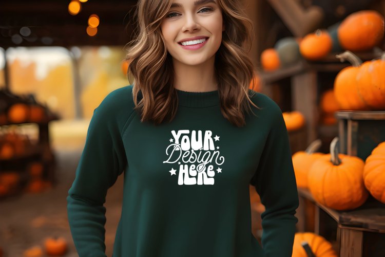 Gildan 18000 Black Mockup, Halloween Gildan 18000 Mockup