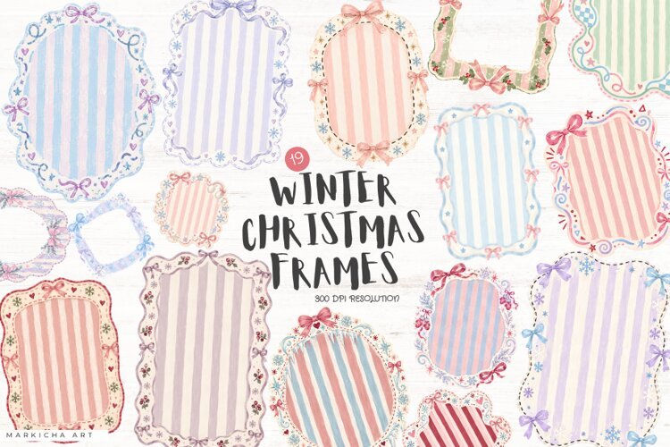 Winter & Christmas Frames PNGs example image 1