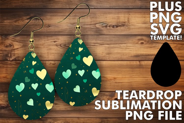 Heart Pattern Sublimation Earrings example image 1