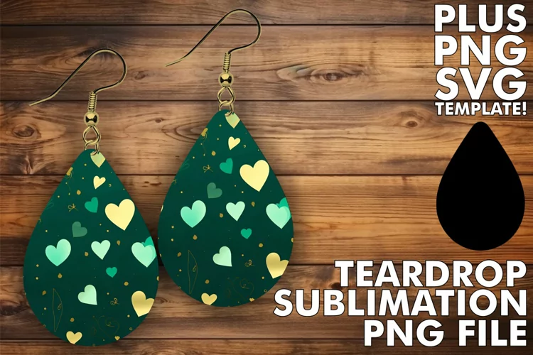 Heart Pattern Sublimation Earrings