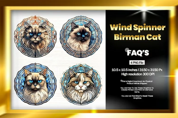 Birman Cat Wind Spinner Sublimation - 04 Variations
