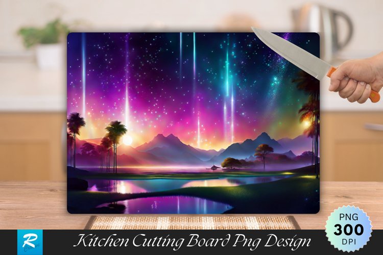 Shimmering Cutting Board Sublimation Design example image 1