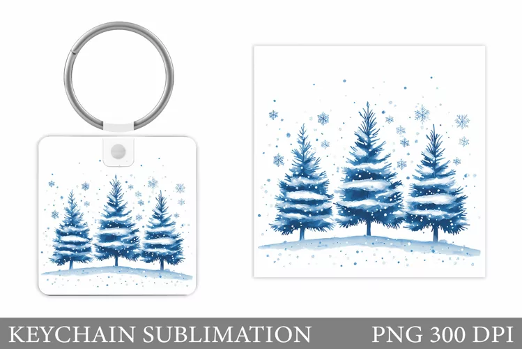 Christmas Tree Keychain. Christmas Keychain Sublimation