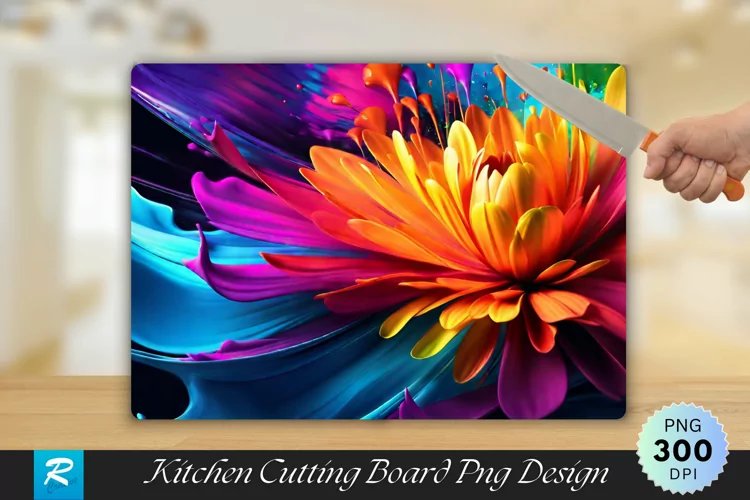Color Splash Series Cutting Board sublimation Design