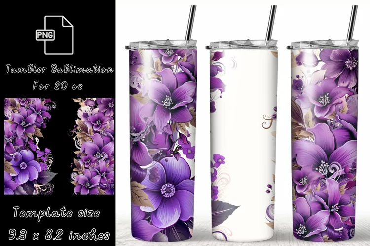 Flower tumbler wrap, Add Your Name custom tumbler wrap