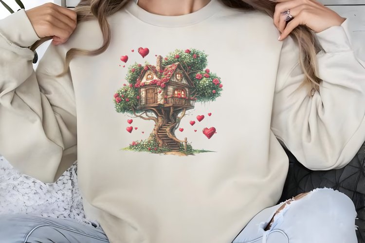 Valentines Day Fairy Houses Clipart PNG