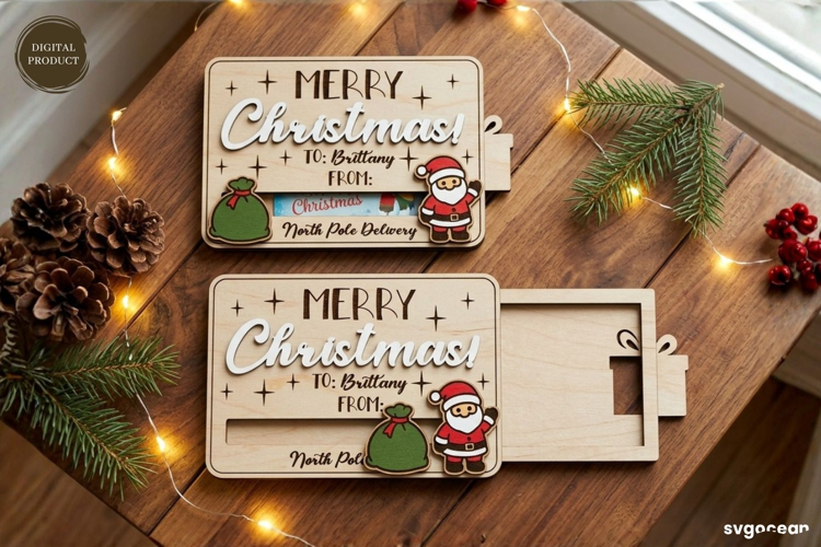 Christmas Card Holder Laser Cut | Glowforge | SVG