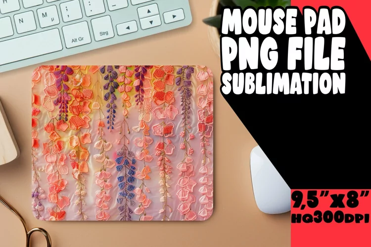 Vibrant 3D Floral Embroidery Sublimation