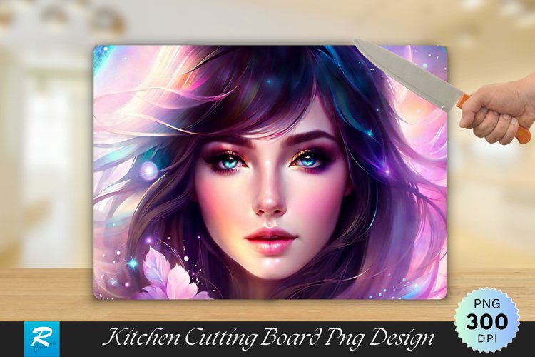 Cute Girl Cutting Board Sublimation Design