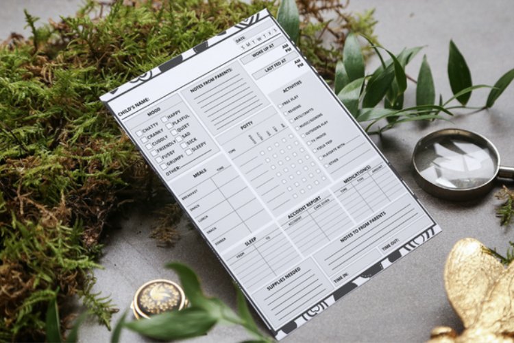 Nanny Daily Log Book Interior example image 1