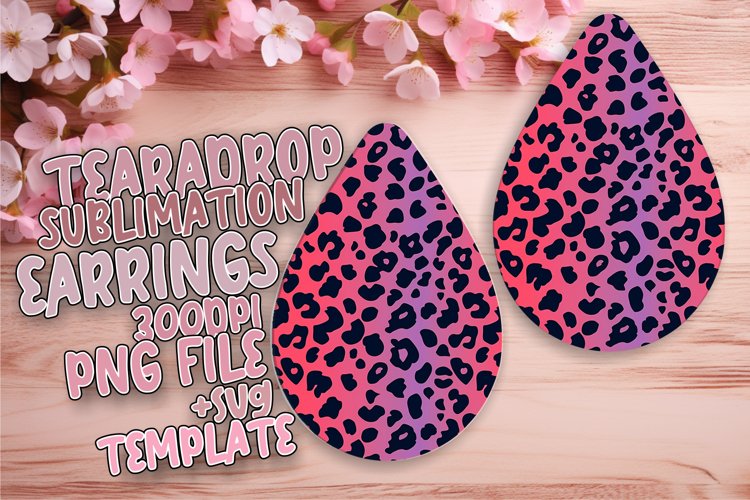 Vibrant Leopard Print Glitter Earring PNGs