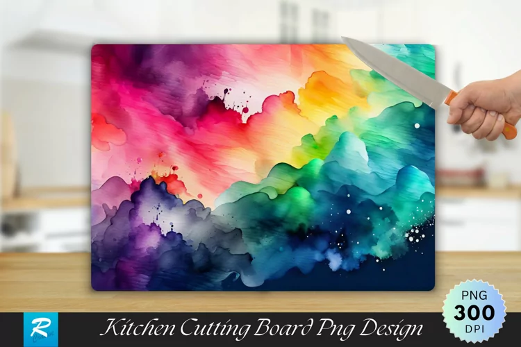 Abstract Colorful Gradient Cutting Board Sublimation Design