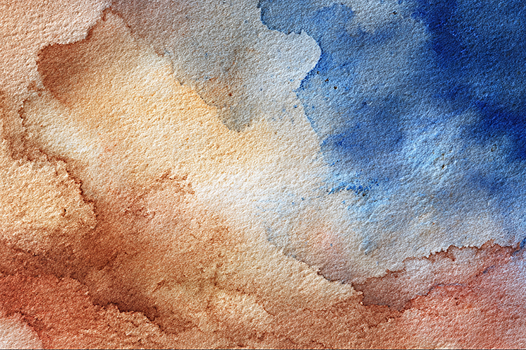 Earthy Brown Blue Watercolor Texture Rough Paper Art