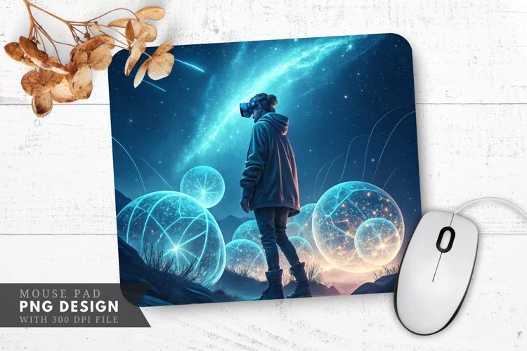 Cosmic VR Experience Mouse Pad PNG Design