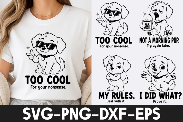 Cool Puppy Cartoon SVG