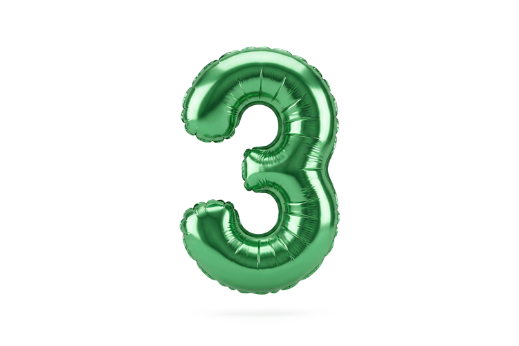 Green Metallic Number 3 Foil Balloon Party Decoration