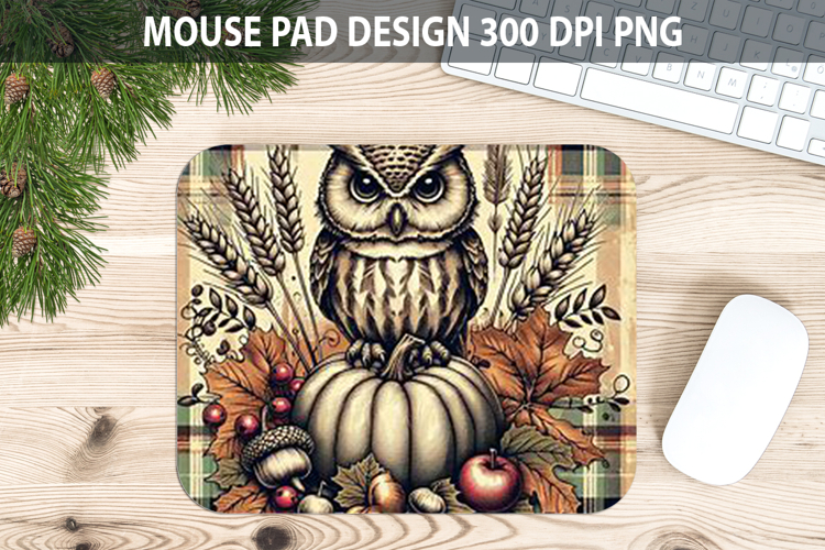 Owl Mouse pad Sublimation - Thanksgiving PNG Design