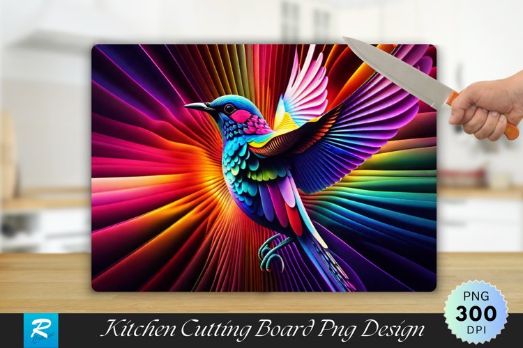 3D Bird Cutting Board Sublimation Design