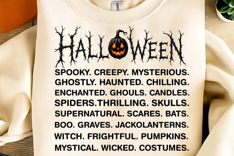 Halloween Words PNG, Halloween Definition Print PNG, Spooky